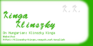 kinga klinszky business card